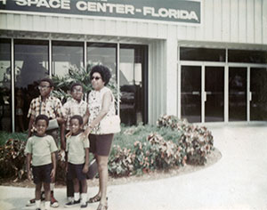 the family on vacation at Kennedy Space Center, Florida